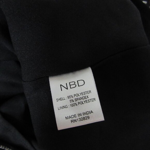 NBD Mini Cocktail Dress Black Copper Sequins Beading Stripes Tank Size Small - Picture 11 of 11